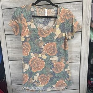 LuLaRoe Short Sleeve Top with Floral Design